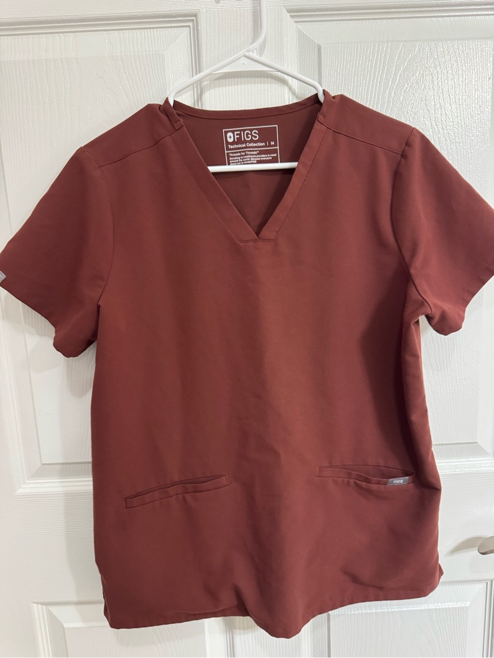 FIGS Women's V-Neck Scrub Top in Walnut (Limited Edition)